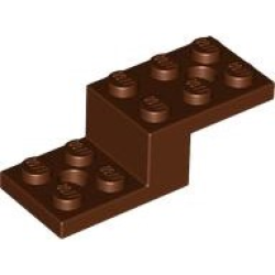 Bracket 5 x 2 x 1 1/3 with 2 Holes and Bottom Tube - Reddish Brown