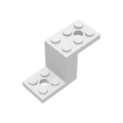 Bracket 5 x 2 x 2 1/3 with 2 Holes - White