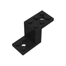 Bracket 5 x 2 x 2 1/3 with 2 Holes - Black