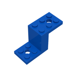 Bracket 5 x 2 x 2 1/3 with 2 Holes - Blue