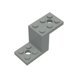 Bracket 5 x 2 x 2 1/3 with 2 Holes - Light Gray