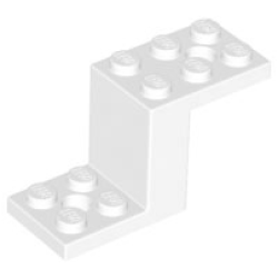 Bracket 5 x 2 x 2 1/3 with 2 Holes and Bottom Stud Holder - White