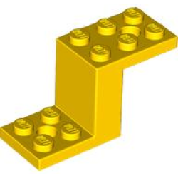 Bracket 5 x 2 x 2 1/3 with 2 Holes and Bottom Stud Holder - Yellow