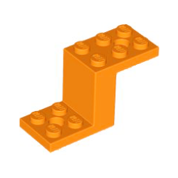 Bracket 5 x 2 x 2 1/3 with 2 Holes and Bottom Stud Holder - Orange