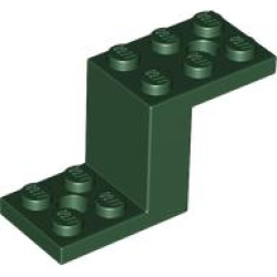 Bracket 5 x 2 x 2 1/3 with 2 Holes and Bottom Stud Holder - Dark Green