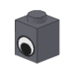 Brick 1 x 1 with Black and White Eye without Pupil Pattern - Dark Bluish Gray Brick 1 x 1 with Black and White Eye without Pupil Pattern - Dark Bluish Gray