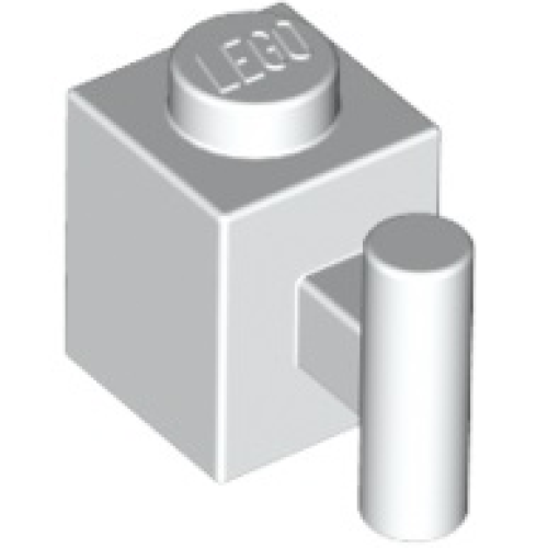 Деталь LEGO 2921 Brick, Modified 1 x 1 with Bar Handle - White