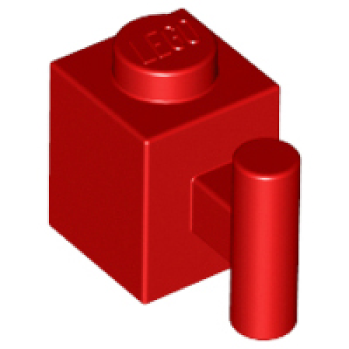 Деталь LEGO 2921 Brick, Modified 1 x 1 with Bar Handle - Red