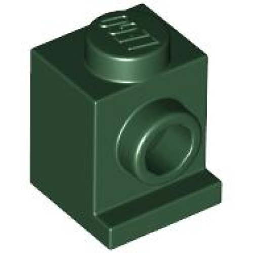 Деталь LEGO 4070 Brick, Modified 1 x 1 with Headlight - Dark Green