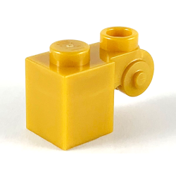 Brick, Modified 1 x 1 with Scroll with Hollow Stud - Pearl Gold