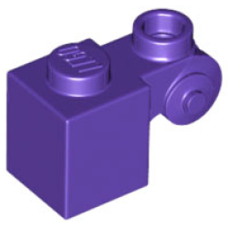 Brick, Modified 1 x 1 with Scroll with Hollow Stud - Dark Purple