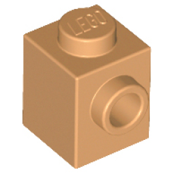 Brick, Modified 1 x 1 with Stud on Side - Medium Nougat Brick, Modified 1 x 1 with Stud on Side - Medium Nougat
