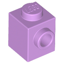 Brick, Modified 1 x 1 with Stud on Side - Medium Lavender Brick, Modified 1 x 1 with Stud on Side - Medium Lavender