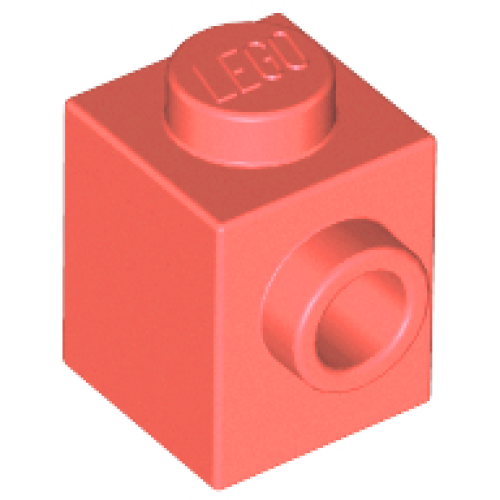 Деталь LEGO 87087 Brick, Modified 1 x 1 with Stud on Side - Coral