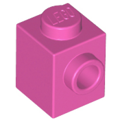 Brick, Modified 1 x 1 with Stud on Side - Dark Pink