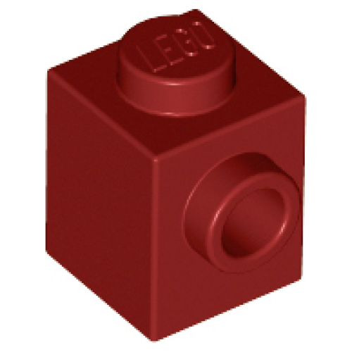 Деталь LEGO 87087 Brick, Modified 1 x 1 with Stud on Side - Dark Red