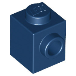 Brick, Modified 1 x 1 with Stud on Side - Dark Blue