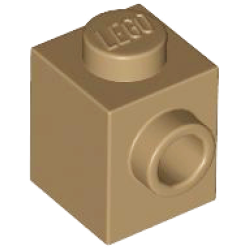 Brick, Modified 1 x 1 with Stud on Side - Dark Tan
