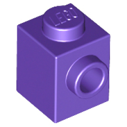 Brick, Modified 1 x 1 with Stud on Side - Dark Purple