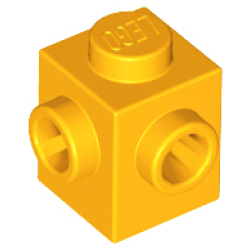 Brick, Modified 1 x 1 with Studs on 2 Sides, Adjacent - Bright Light Orange Brick, Modified 1 x 1 with Studs on 2 Sides, Adjacent - Bright Light Orange