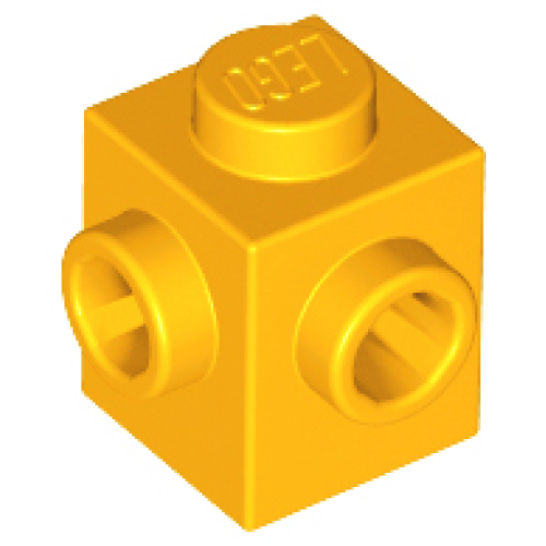 Деталь LEGO 26604 Brick, Modified 1 x 1 with Studs on 2 Sides, Adjacent - Bright Light Orange