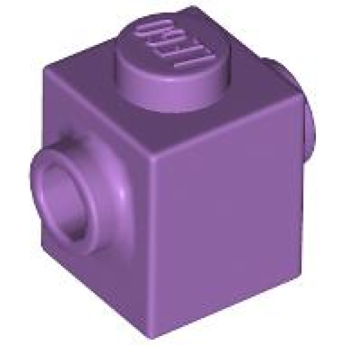 Деталь LEGO 47905 Brick, Modified 1 x 1 with Studs on 2 Sides, Opposite - Medium Lavender