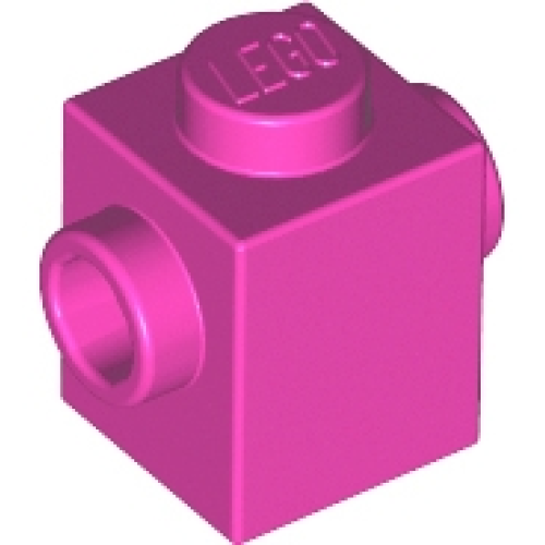Деталь LEGO 47905 Brick, Modified 1 x 1 with Studs on 2 Sides, Opposite - Dark Pink