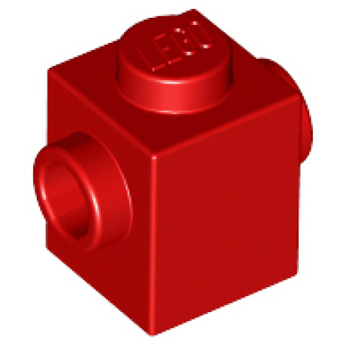Деталь LEGO 47905 Brick, Modified 1 x 1 with Studs on 2 Sides, Opposite - Red