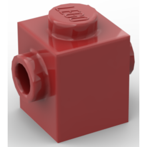 Деталь LEGO 47905 Brick, Modified 1 x 1 with Studs on 2 Sides, Opposite - Dark Red