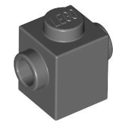 Деталь LEGO 47905 Brick, Modified 1 x 1 with Studs on 2 Sides, Opposite - Dark Bluish Gray