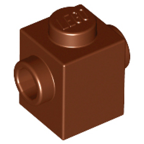 Деталь LEGO 47905 Brick, Modified 1 x 1 with Studs on 2 Sides, Opposite - Reddish Brown