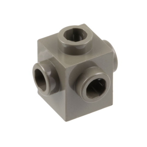 Деталь LEGO 4733 Brick, Modified 1 x 1 with Studs on 4 Sides - Dark Gray