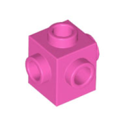 Brick, Modified 1 x 1 with Studs on 4 Sides - Dark Pink Brick, Modified 1 x 1 with Studs on 4 Sides - Dark Pink