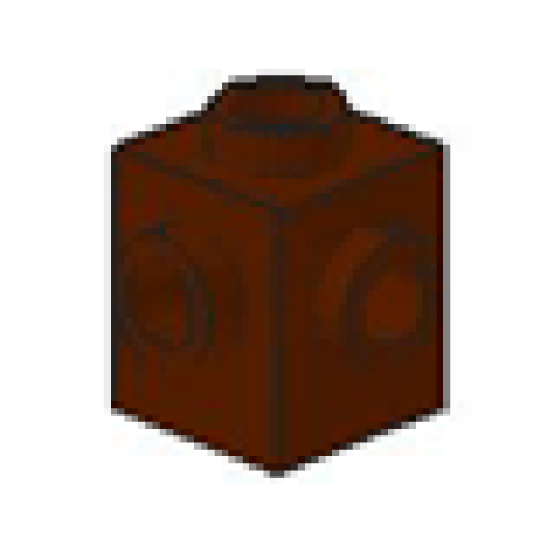 Деталь LEGO 4733 Brick, Modified 1 x 1 with Studs on 4 Sides - Brown