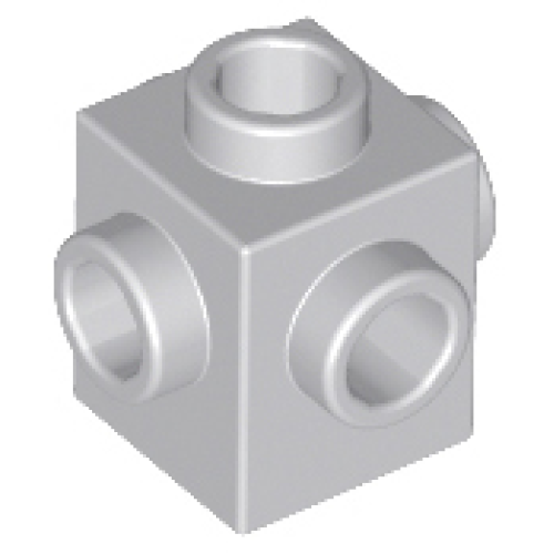 Деталь LEGO 4733 Brick, Modified 1 x 1 with Studs on 4 Sides - Light Bluish Gray