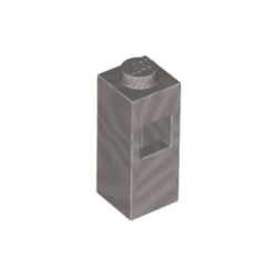 Brick, Modified 1 x 1 x 2 with Square Hole - Flat Silver