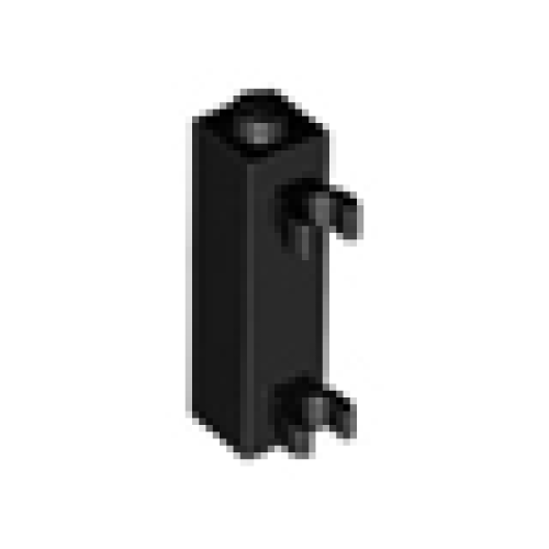 Деталь LEGO 60583 Brick, Modified 1 x 1 x 3 with 2 Clips Vertical (Undetermined Type) - Black