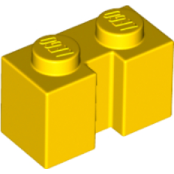 Brick, Modified 1 x 2 with Channel - Yellow