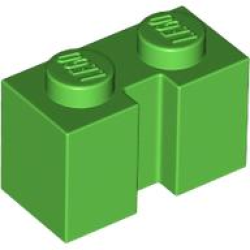 Brick, Modified 1 x 2 with Channel - Bright Green