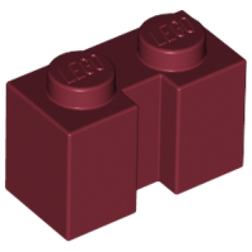 Деталь LEGO 4216 Brick, Modified 1 x 2 with Channel - Dark Red
