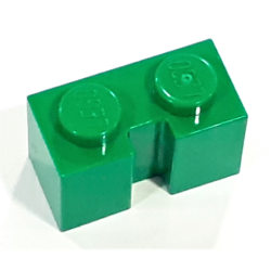 Brick, Modified 1 x 2 with Channel - Green