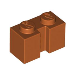 Brick, Modified 1 x 2 with Channel - Dark Orange