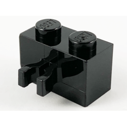 Brick, Modified 1 x 2 with Clip (Vertical Grip) (Undetermined Type) - Black