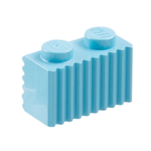 Деталь LEGO 2877 Brick, Modified 1 x 2 with Grille / Fluted Profile - Maersk Blue