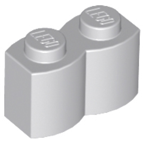 Деталь LEGO 30136 Brick, Modified 1 x 2 with Log Profile - Light Bluish Gray