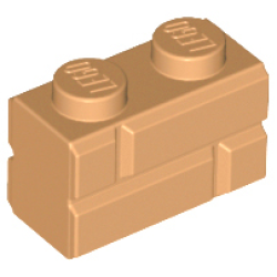 Brick, Modified 1 x 2 with Masonry Profile - Medium Nougat Brick, Modified 1 x 2 with Masonry Profile - Medium Nougat
