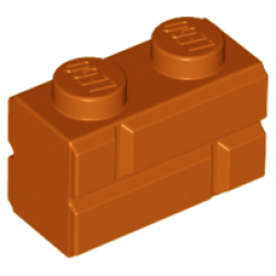 Brick, Modified 1 x 2 with Masonry Profile - Dark Orange Brick, Modified 1 x 2 with Masonry Profile - Dark Orange