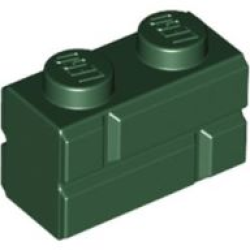Brick, Modified 1 x 2 with Masonry Profile - Dark Green Brick, Modified 1 x 2 with Masonry Profile - Dark Green