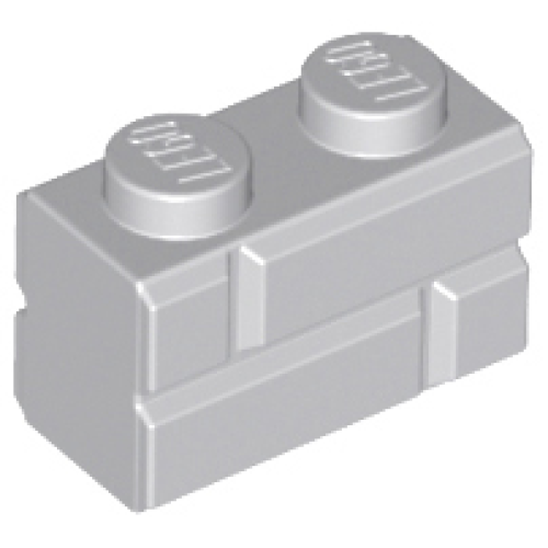 Деталь LEGO 98283 Brick, Modified 1 x 2 with Masonry Profile - Light Bluish Gray