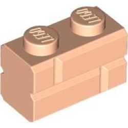 Brick, Modified 1 x 2 with Masonry Profile - Light Nougat Brick, Modified 1 x 2 with Masonry Profile - Light Nougat
